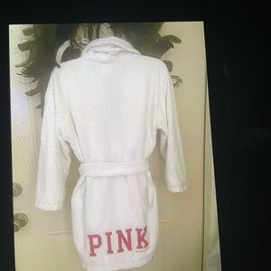 Victoria's Secret White Robe with Pink Lettering